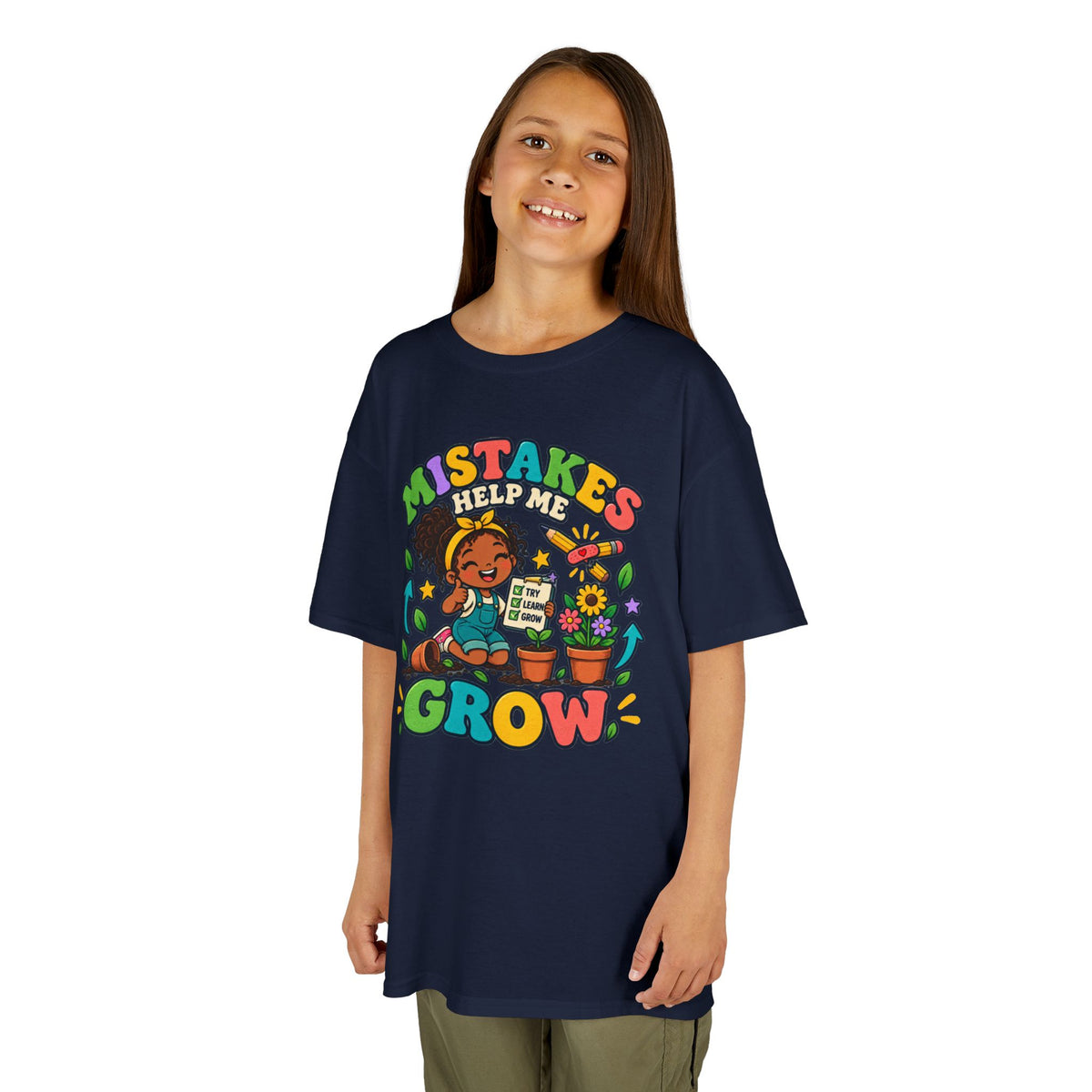 Kids Heavy Cotton™ Tee - Mistakes Help Me Grow