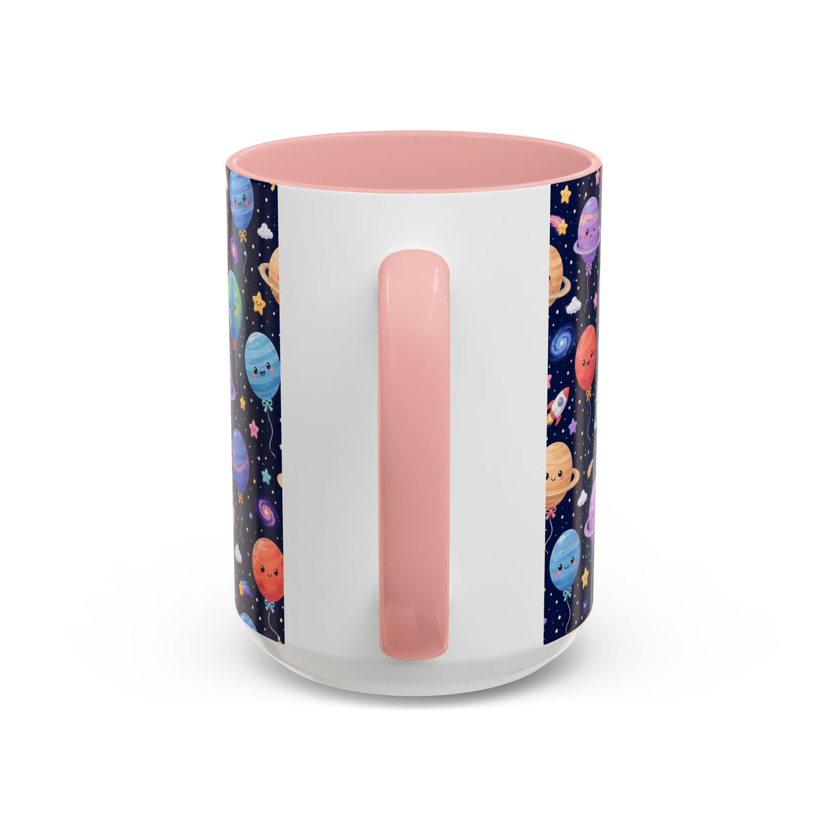 Accent Coffee Mug (11/15 oz) - Kawaii Space Balloon Planet