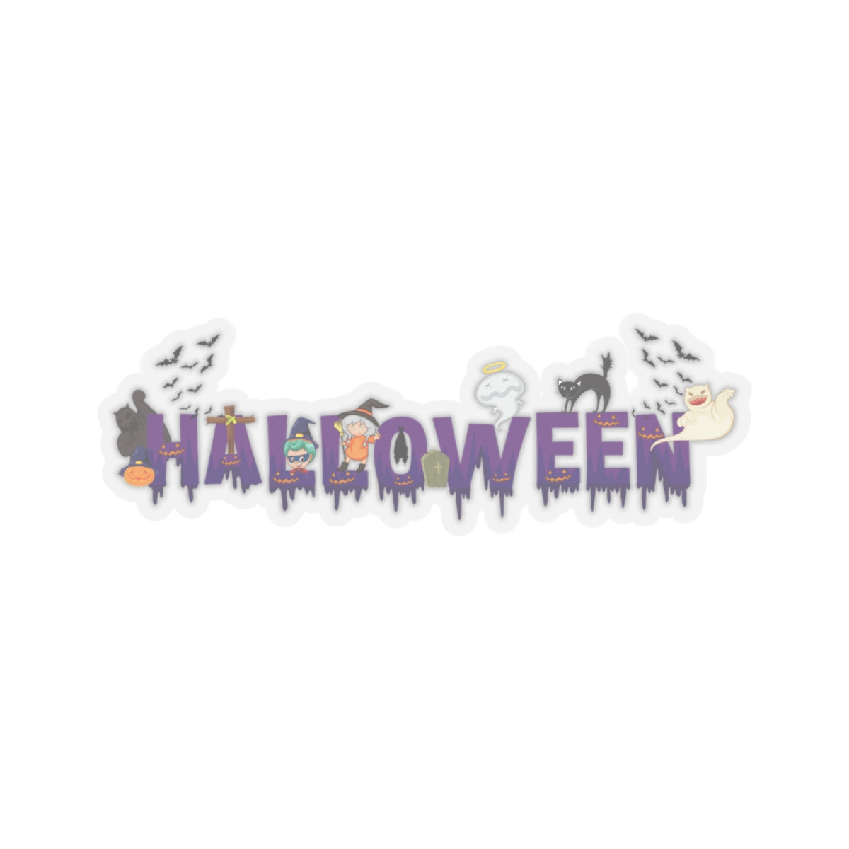 Kiss-Cut Stickers - Holloween word