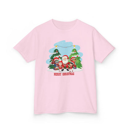 Kids Heavy Cotton™ Tee - Super kiddo with santa claus Merry christmas - [[{"value":"Wonderwear Kid"}]]