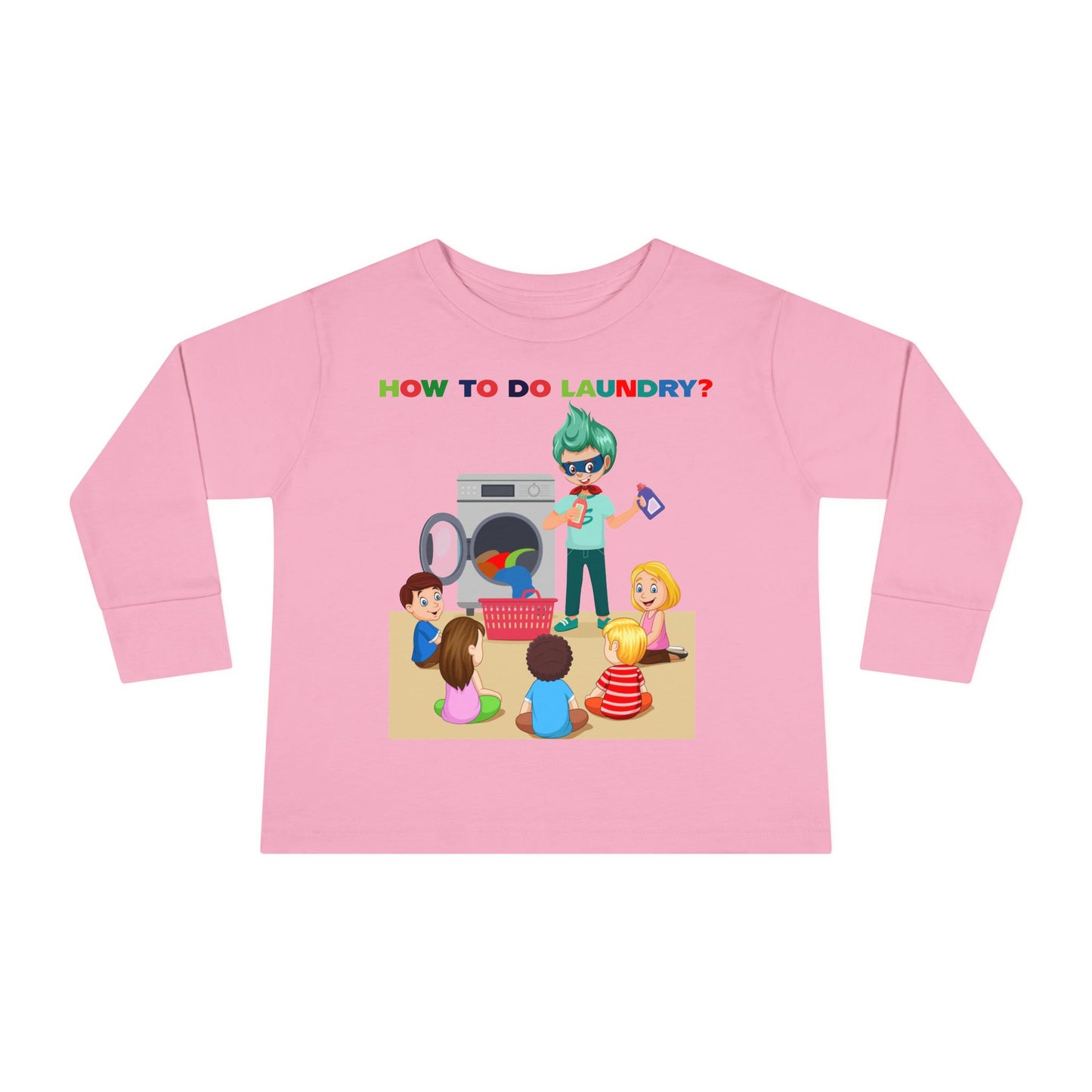 Toddler Long Sleeve Tee - super kiddo teaching laundry - [[{"value":"Wonderwear Kid"}]]