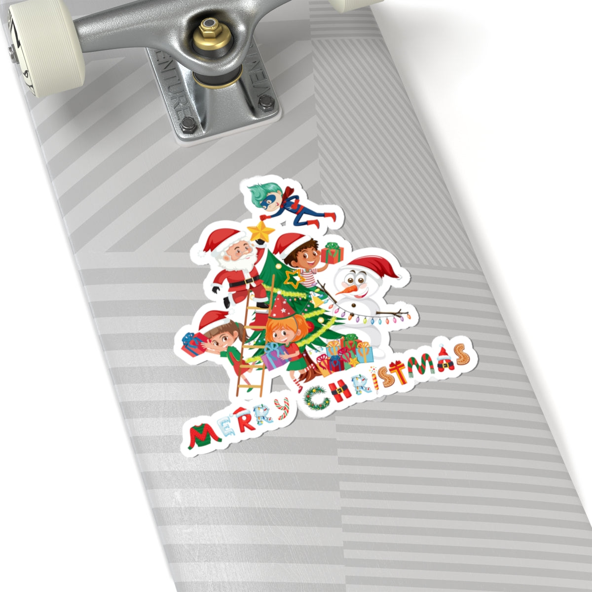 Kiss-Cut Stickers - Super kiddo making christmas tree with text - [[{"value":"Wonderwear Kid"}]]