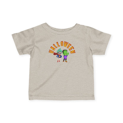 Infant Fine Jersey Tee - Holloween with super kiddo Printify