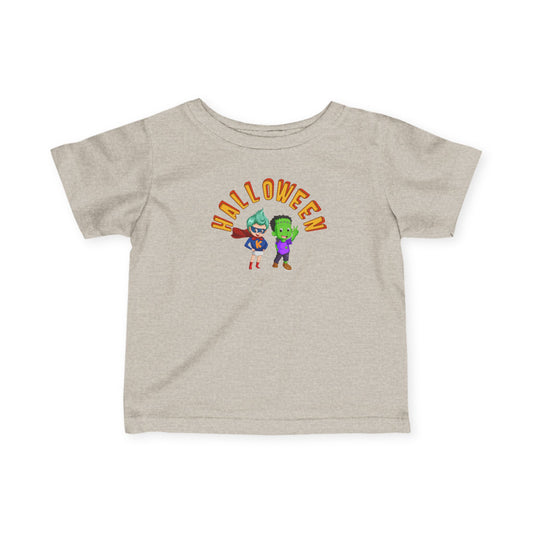 Infant Fine Jersey Tee - Holloween with super kiddo Printify
