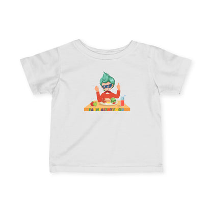 Infant Fine Jersey Tee - Super kiddo eating healthy breafast - [[{"value":"Wonderwear Kid"}]]