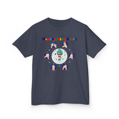 Kids Heavy Cotton™ Tee - Super kiddo how to wash hand properly - [[{"value":"Wonderwear Kid"}]]