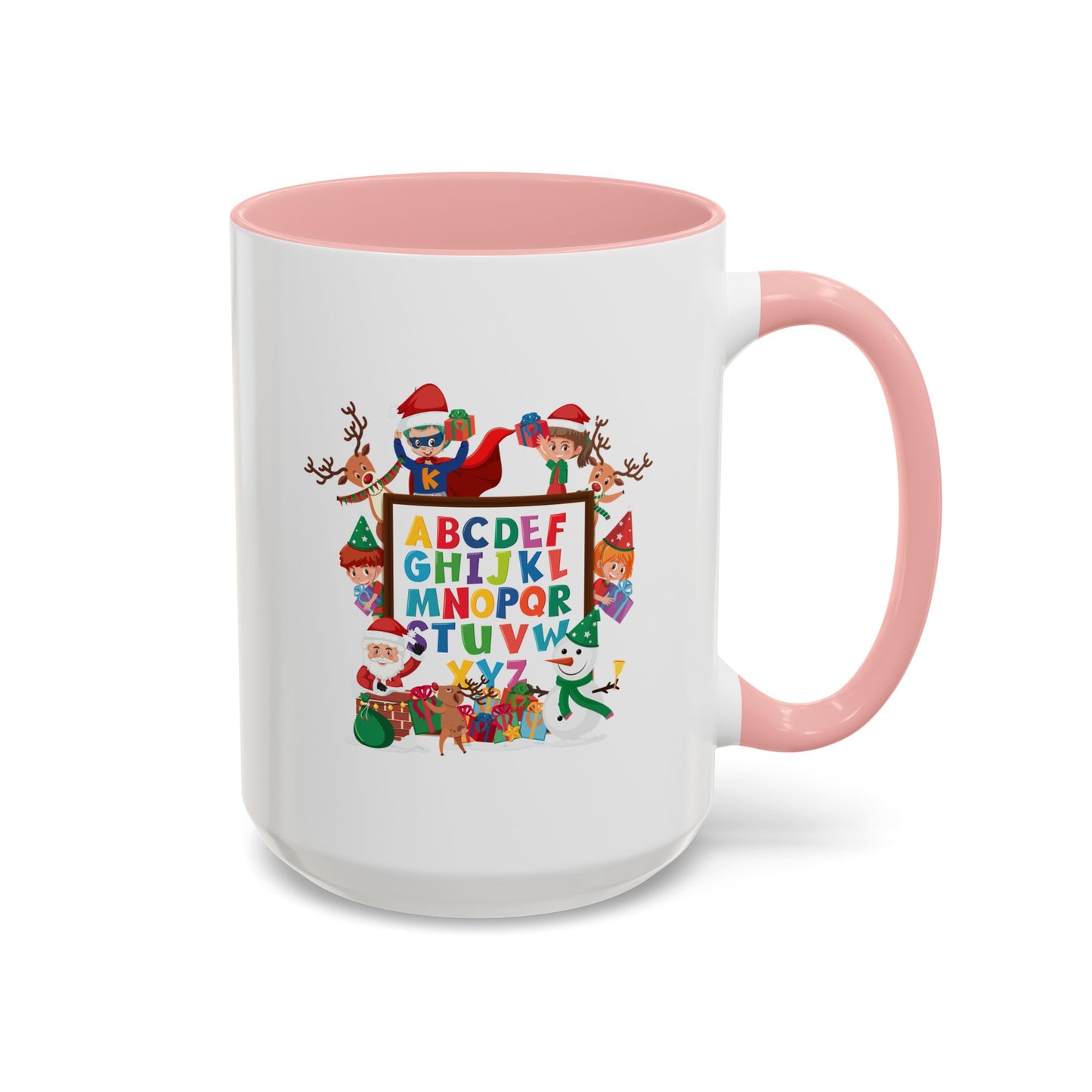 Accent Coffee Mug - Christmas alphabet with super kiddo