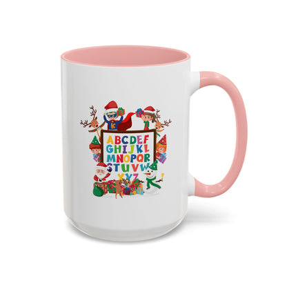 Accent Coffee Mug - Christmas alphabet with super kiddo - [[{"value":"Wonderwear Kid"}]]