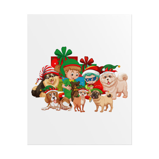 Rolled Posters - Christmas with super kiddo pet friends without text - [[{"value":"Wonderwear Kid"}]]