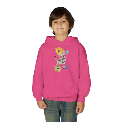 Youth Heavy Blend Hooded Sweatshirt -Zebra Printify