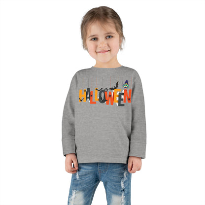 Toddler Long Sleeve Tee - Holloween hanging letters Printify
