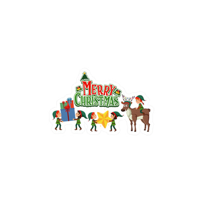 Christmas Kiss-Cut Vinyl Decals – Merry christmas and reindeer - [[{"value":"Wonderwear Kid"}]]