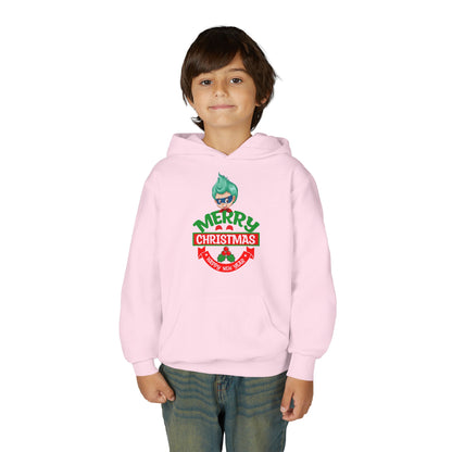 Youth Heavy Blend Hooded Sweatshirt - Merry chridtmas from super kiddo - [[{"value":"Wonderwear Kid"}]]