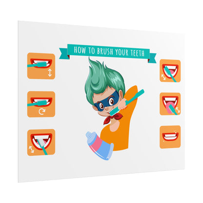 Rolled Posters - Super kiddo how to brush teeth - [[{"value":"Wonderwear Kid"}]]
