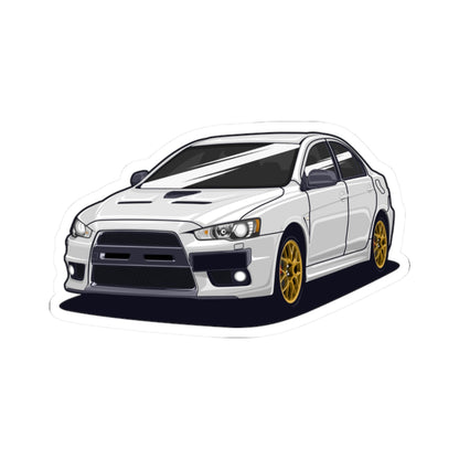 Kiss-Cut Vinyl Decals - White car Printify