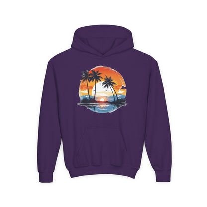 Kids Tropical Sunset Hoodie Printify