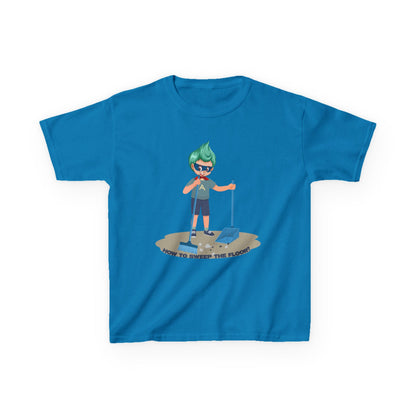 Kids Heavy Cotton™ Tee - Super kiddo sweeping floor - [[{"value":"Wonderwear Kid"}]]