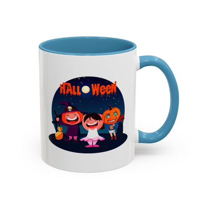Accent Coffee Mug - Super kiddo wearing pumpkin - [[{"value":"Wonderwear Kid"}]]
