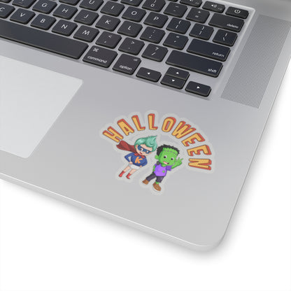 Kiss-Cut Stickers - Holloween with super kiddo Printify