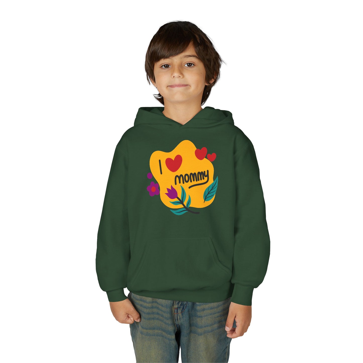 Youth Heavy Blend Hooded Sweatshirt - I love you mommy