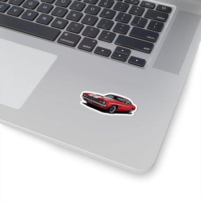Kiss-Cut Vinyl Decals - Red muscle car Printify