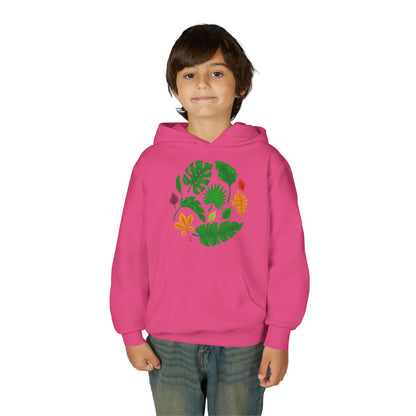Youth Heavy Blend Hooded Sweatshirt - Beautiful leaves Printify