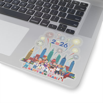Kiss-Cut Stickers - Happy new year with fireworks - [[{"value":"Wonderwear Kid"}]]