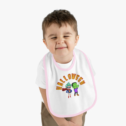 Baby Bib - Holloween with super kiddo Printify