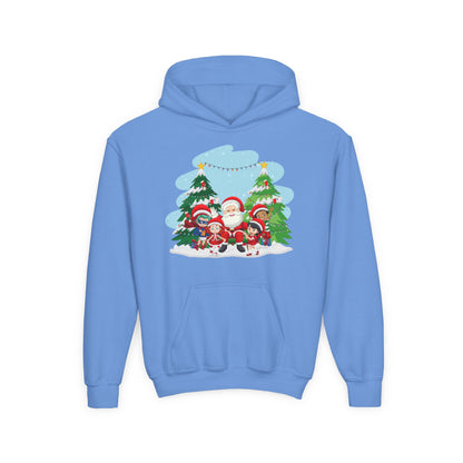 Youth Heavy Blend Hooded Sweatshirt - Super kiddo with santa claus - [[{"value":"Wonderwear Kid"}]]