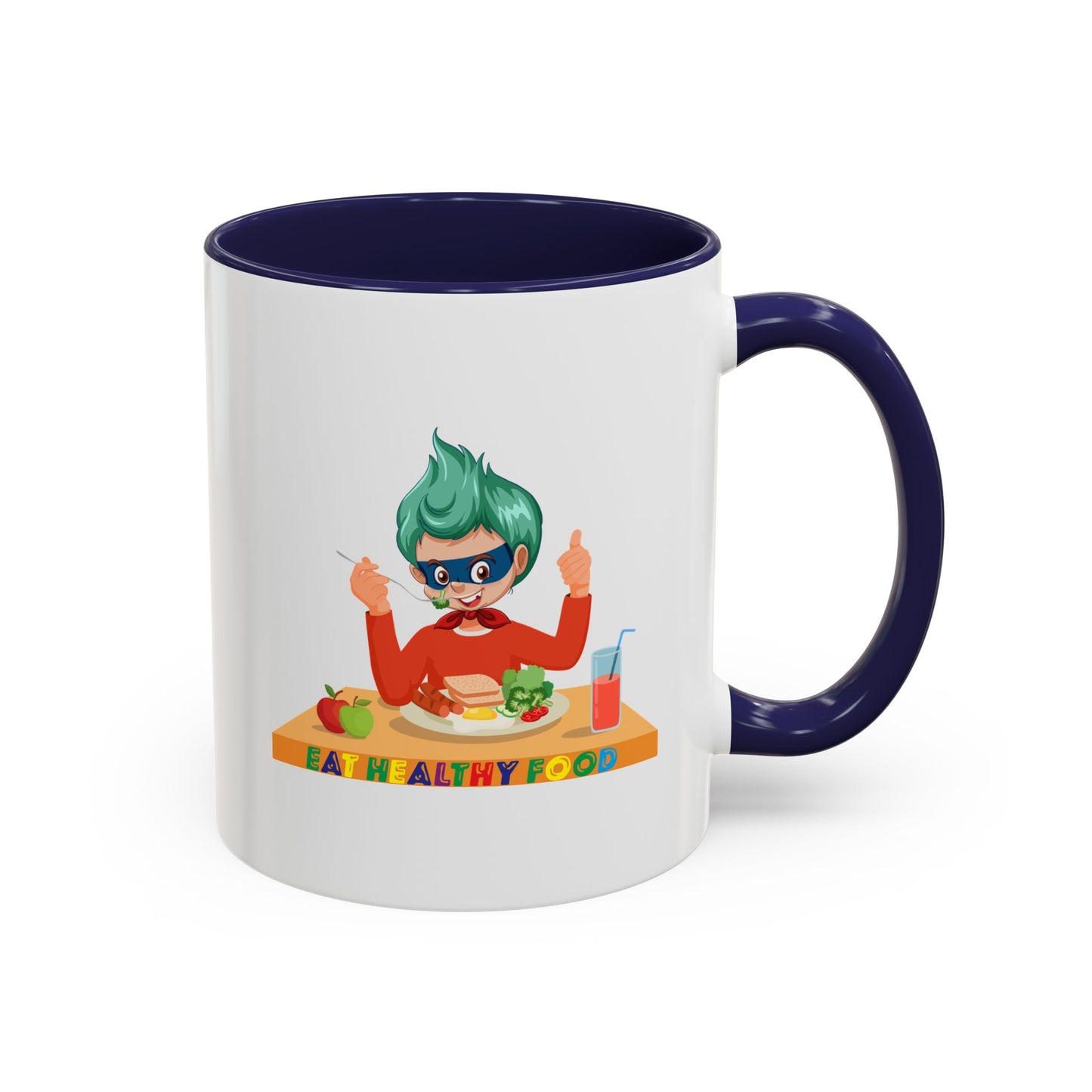 Accent Coffee Mug - Super kiddo eating healthy breafast