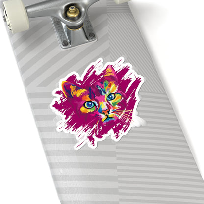Kiss-Cut Stickers - Colorful Cat Printify