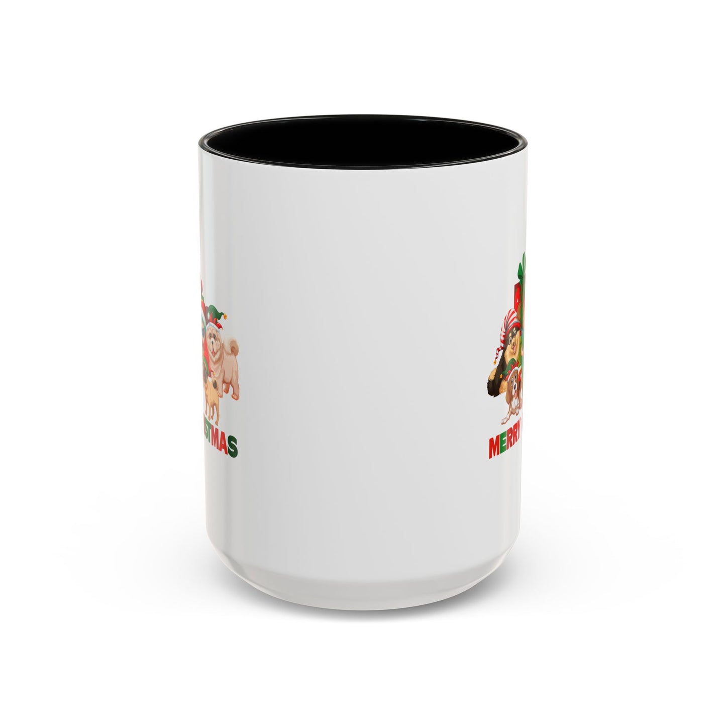 Accent Coffee Mug - Christmas with super kiddo pet friends with text