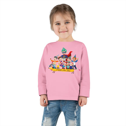 Toddler Long Sleeve Tee - Happy new year with friends - [[{"value":"Wonderwear Kid"}]]