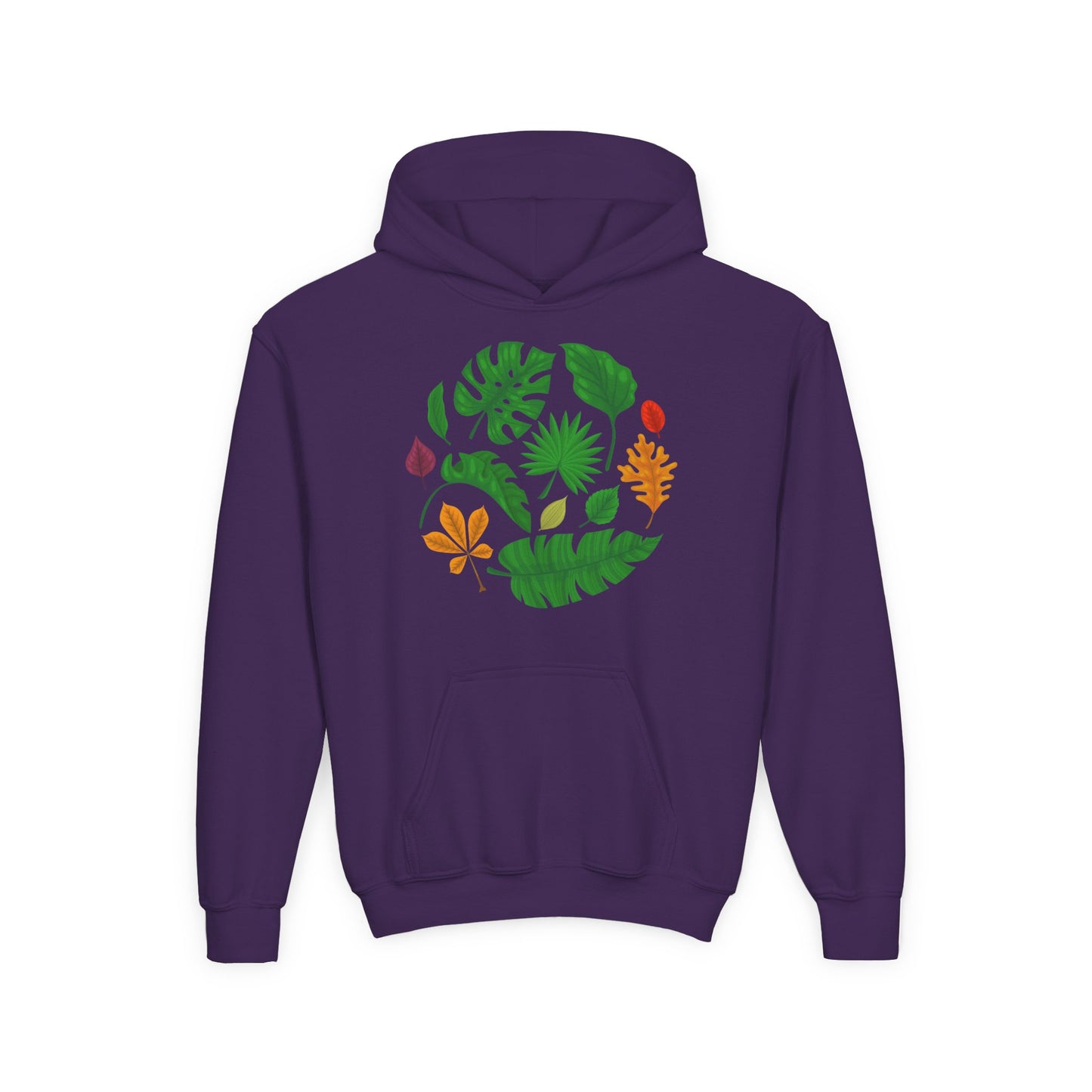 Youth Heavy Blend Hooded Sweatshirt - Beautiful leaves