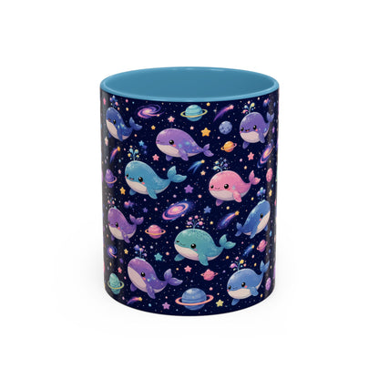 Accent Coffee Mug  (11/15 oz) - Cosmic Whale Adventure