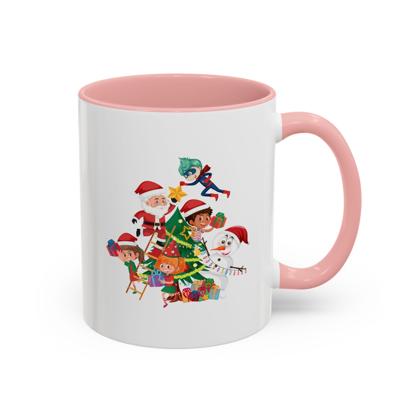Accent Coffee Mug - Super kiddo making christmas tree