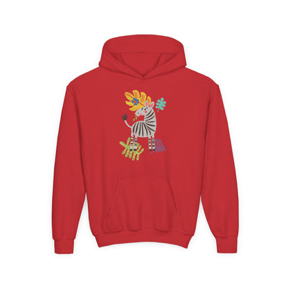 Youth Heavy Blend Hooded Sweatshirt -Zebra Printify