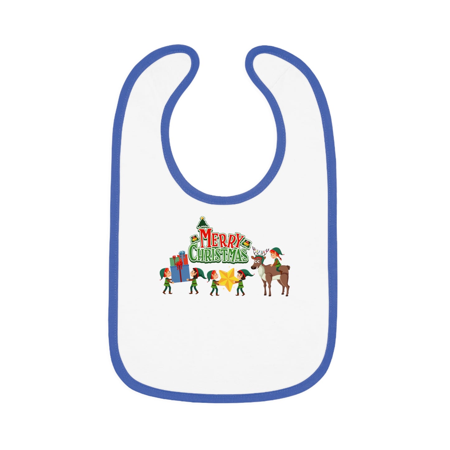 Baby Bib - Merry christmas and reindeer
