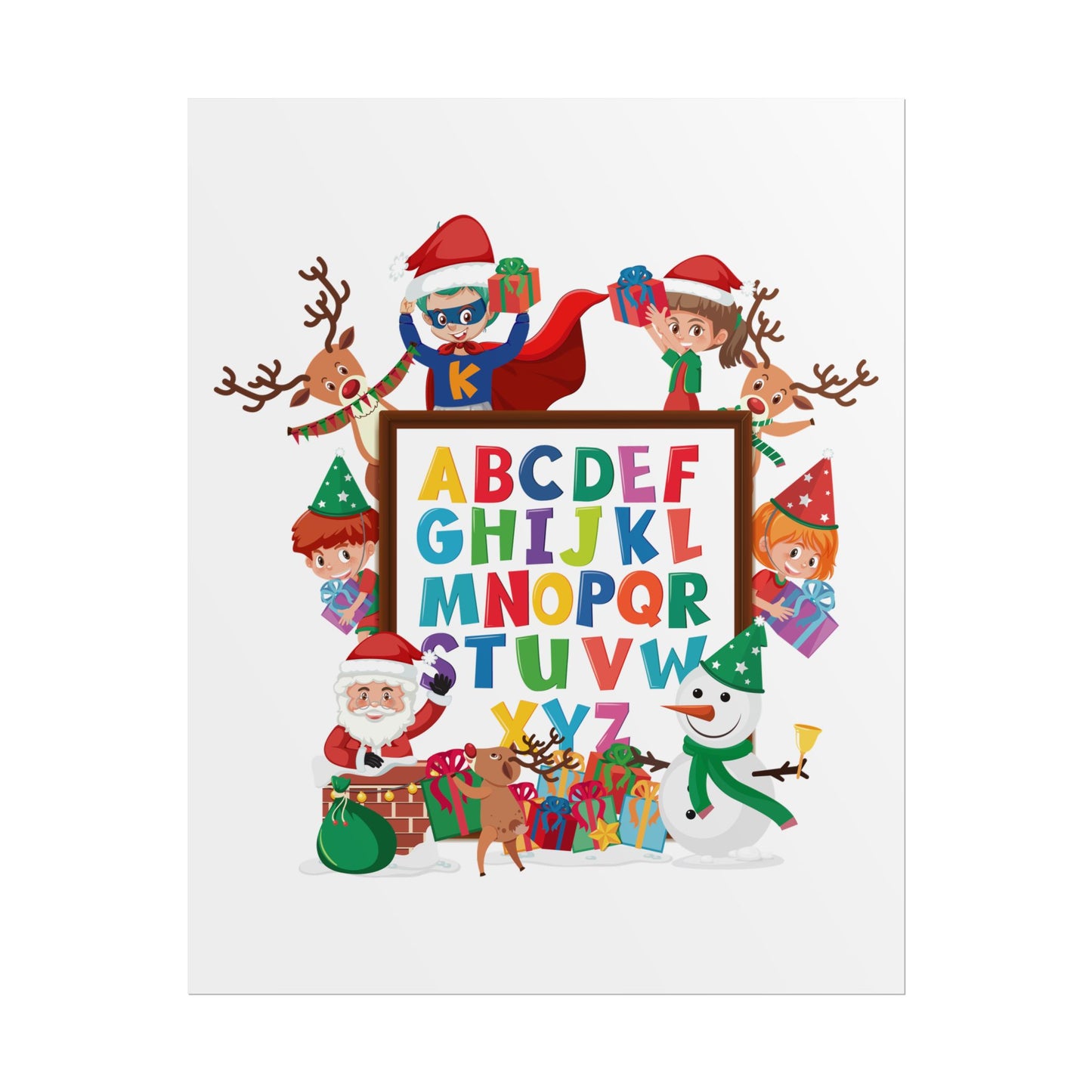 Rolled Posters - Christmas alphabet with super kiddo - [[{"value":"Wonderwear Kid"}]]