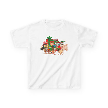 Kids Heavy Cotton™ Tee - Christmas with super kiddo pet friends without text - [[{"value":"Wonderwear Kid"}]]