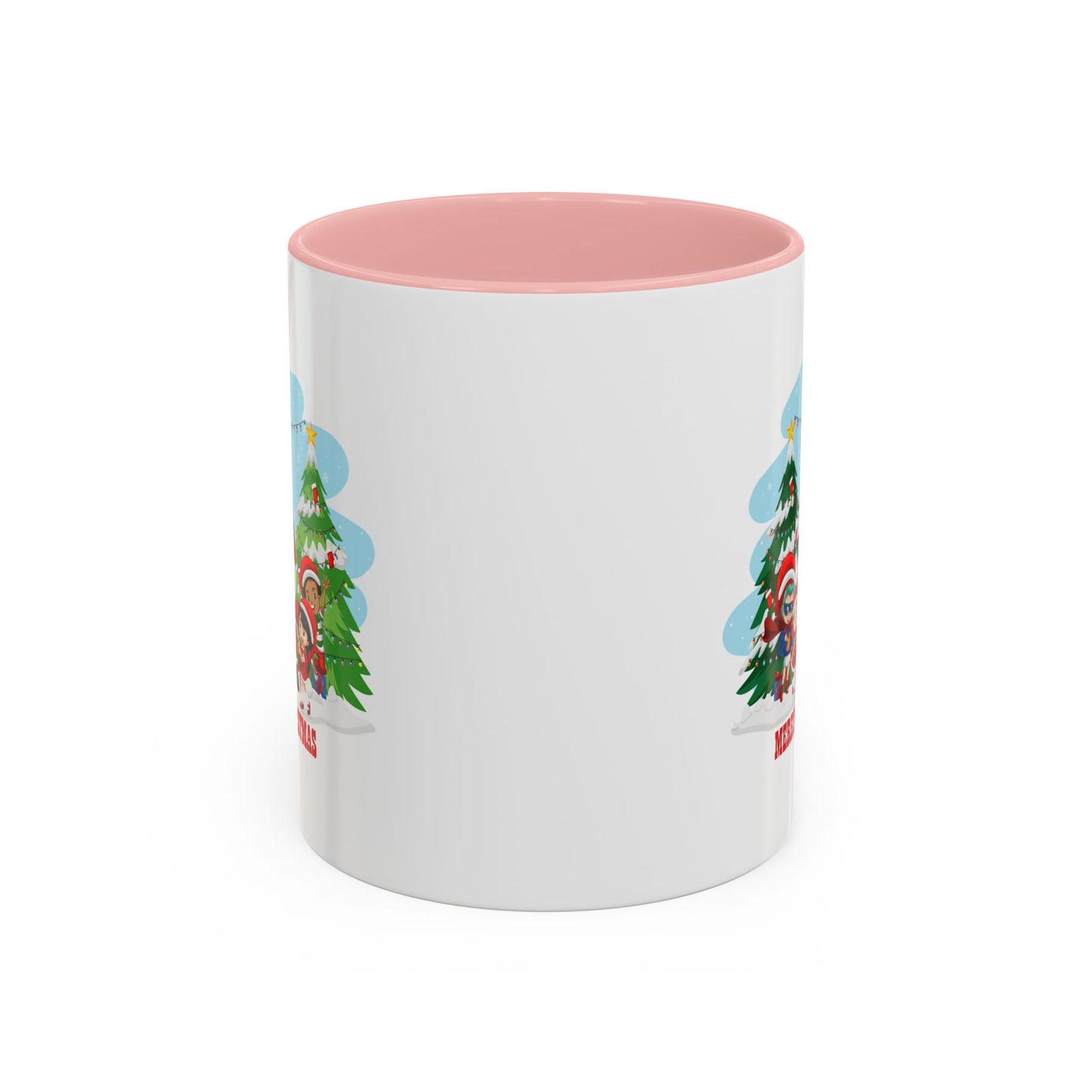 Accent Coffee Mug - Super kiddo with santa claus Merry christmas