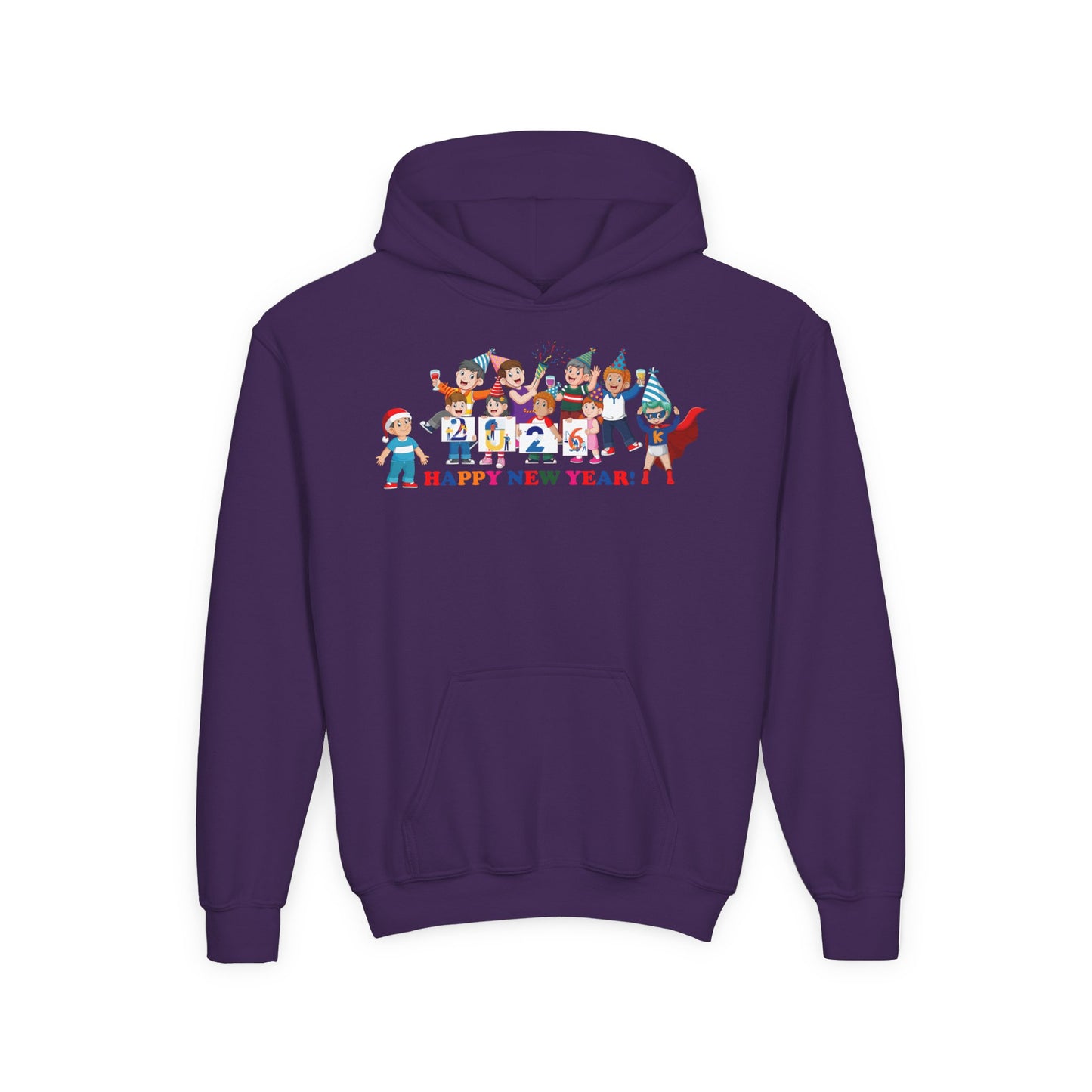 Youth Heavy Blend Hooded Sweatshirt - Happy new year from super kiddo