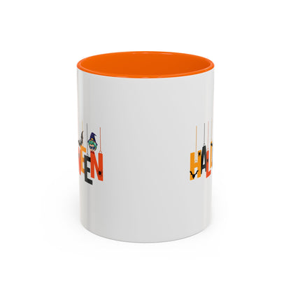 Accent Coffee Mug - Holloween hanging letters Printify