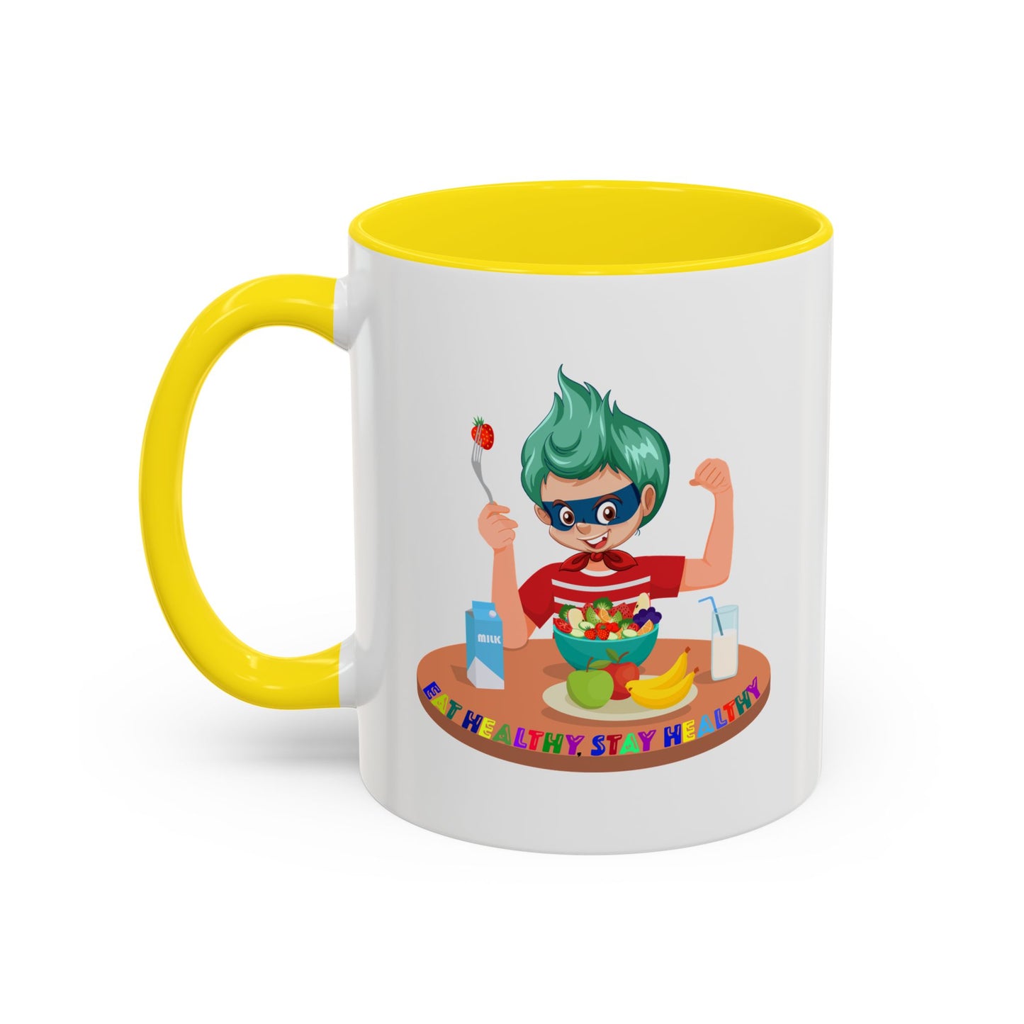 Accent Coffee Mug - super kiddo eating healthy food