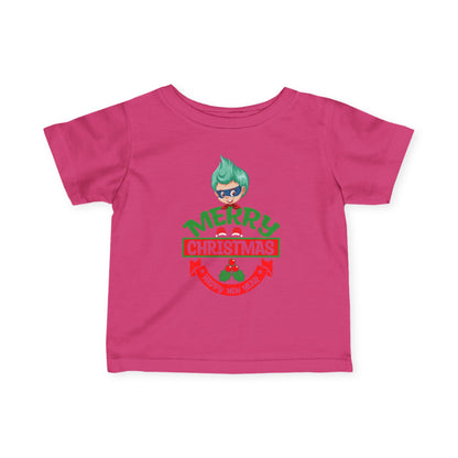 Infant Fine Jersey Tee - Merry chridtmas from super kiddo - [[{"value":"Wonderwear Kid"}]]