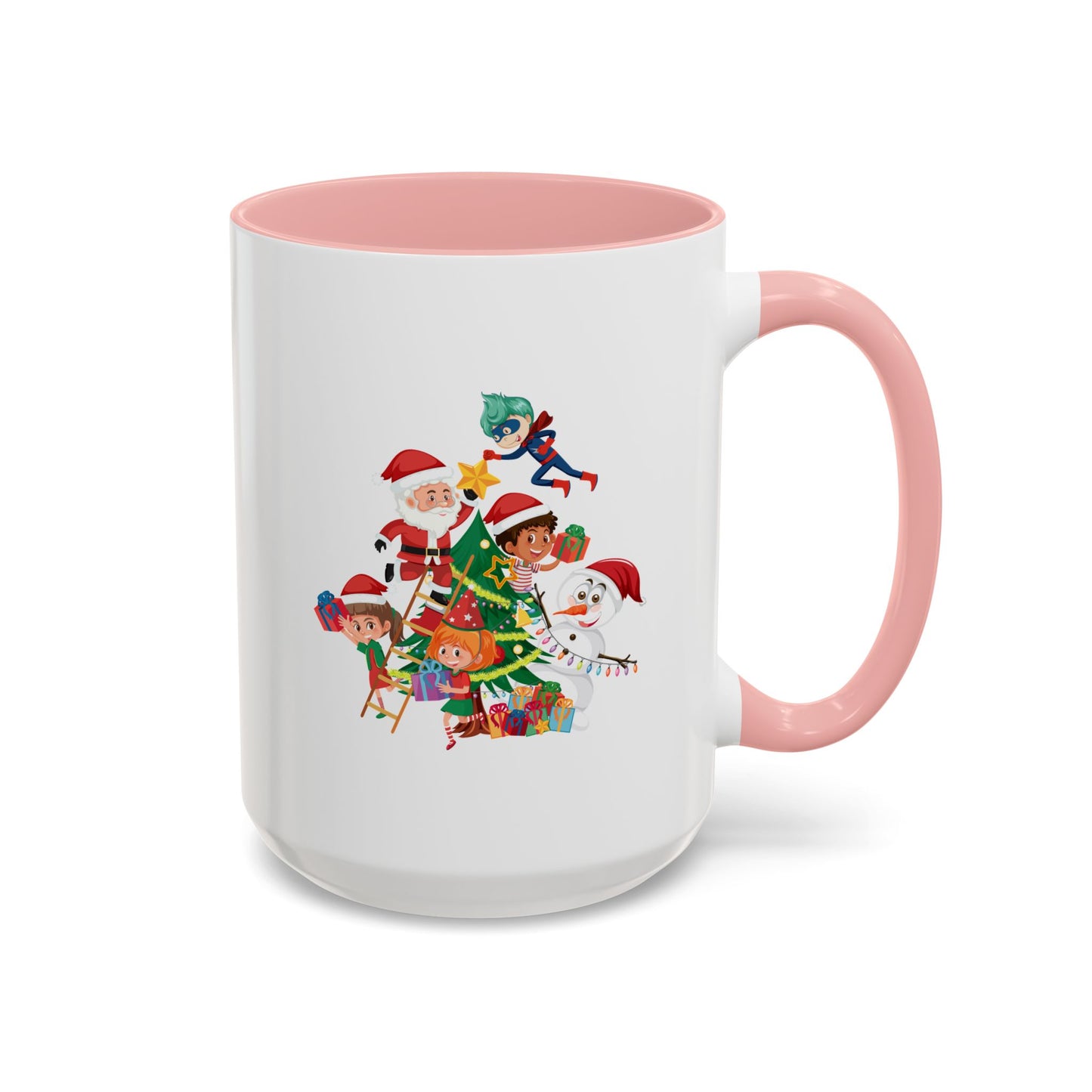 Accent Coffee Mug - Super kiddo making christmas tree
