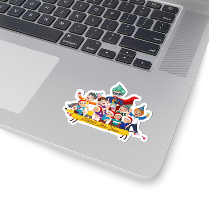 Kiss-Cut Stickers - Happy new year with friends - [[{"value":"Wonderwear Kid"}]]