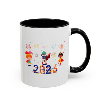 Accent Coffee Mug - Super kiddo and other hero - [[{"value":"Wonderwear Kid"}]]