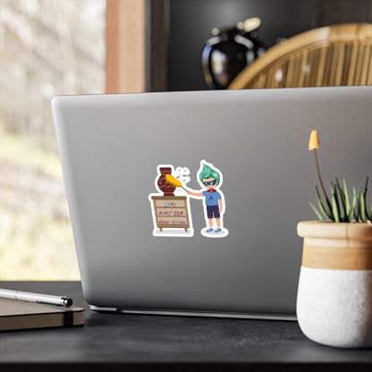 Halloween Kiss-Cut Vinyl Decals – Super kiddo cleaning a vase - [[{"value":"Wonderwear Kid"}]]