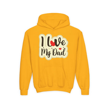 Youth Heavy Blend Hooded Sweatshirt - i love my dad Printify